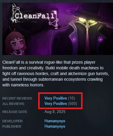 cleanfallgame's tweet photo. 500 reviews!!! https://t.co/ngypLkbSYb