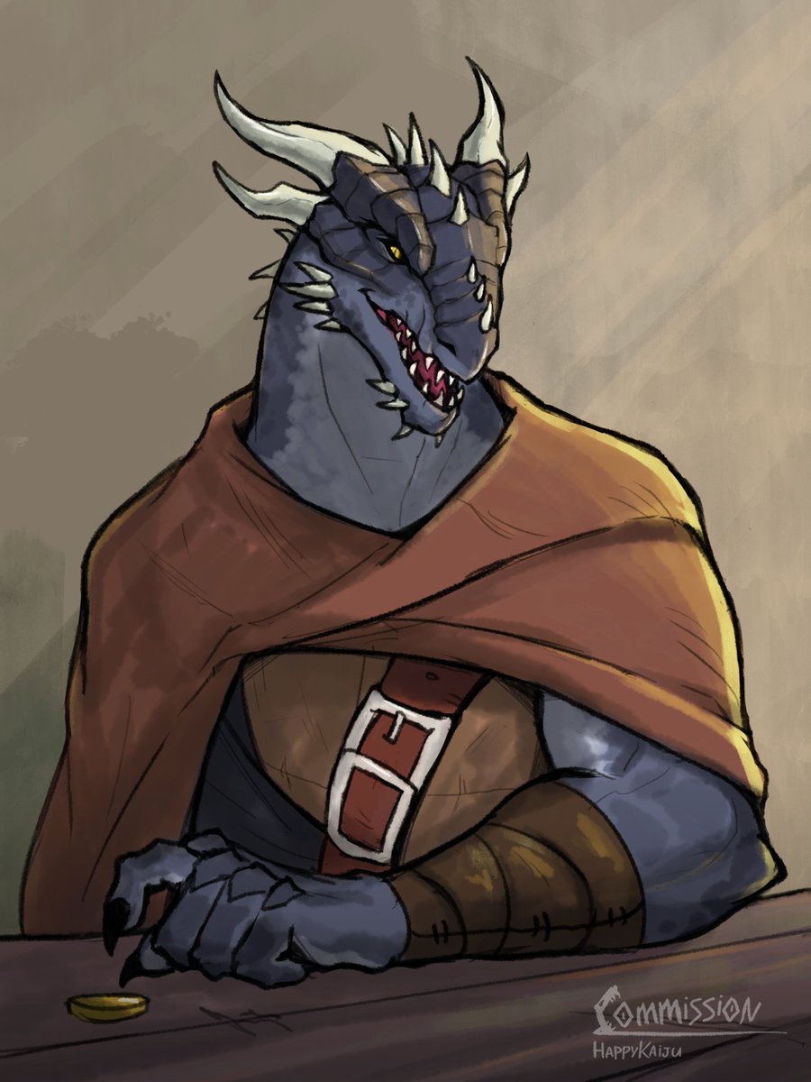 reptile_den's tweet photo. Hi #portfolioday 🐊
I'm HappyKaiju, a fantasy artist who loves drawing anthro (especially scalie) characters for TTRPGs.

My commissions open every month! https://t.co/jc5VrGqZHy