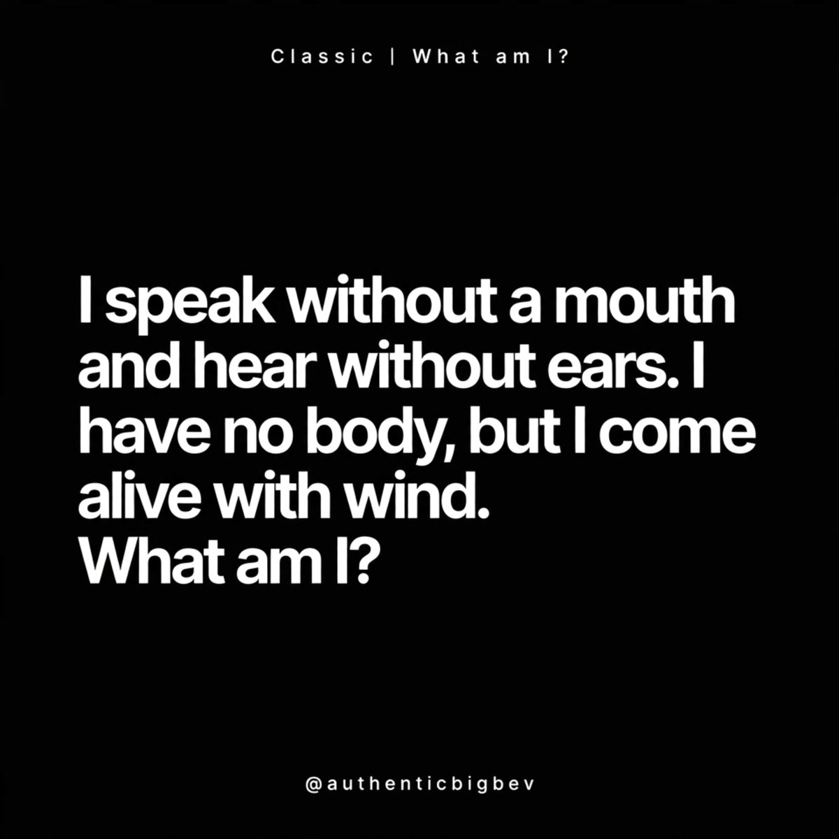 authenticbigbev's tweet photo. Answer in the comments 👇

#riddle https://t.co/f9ICRWP2HE