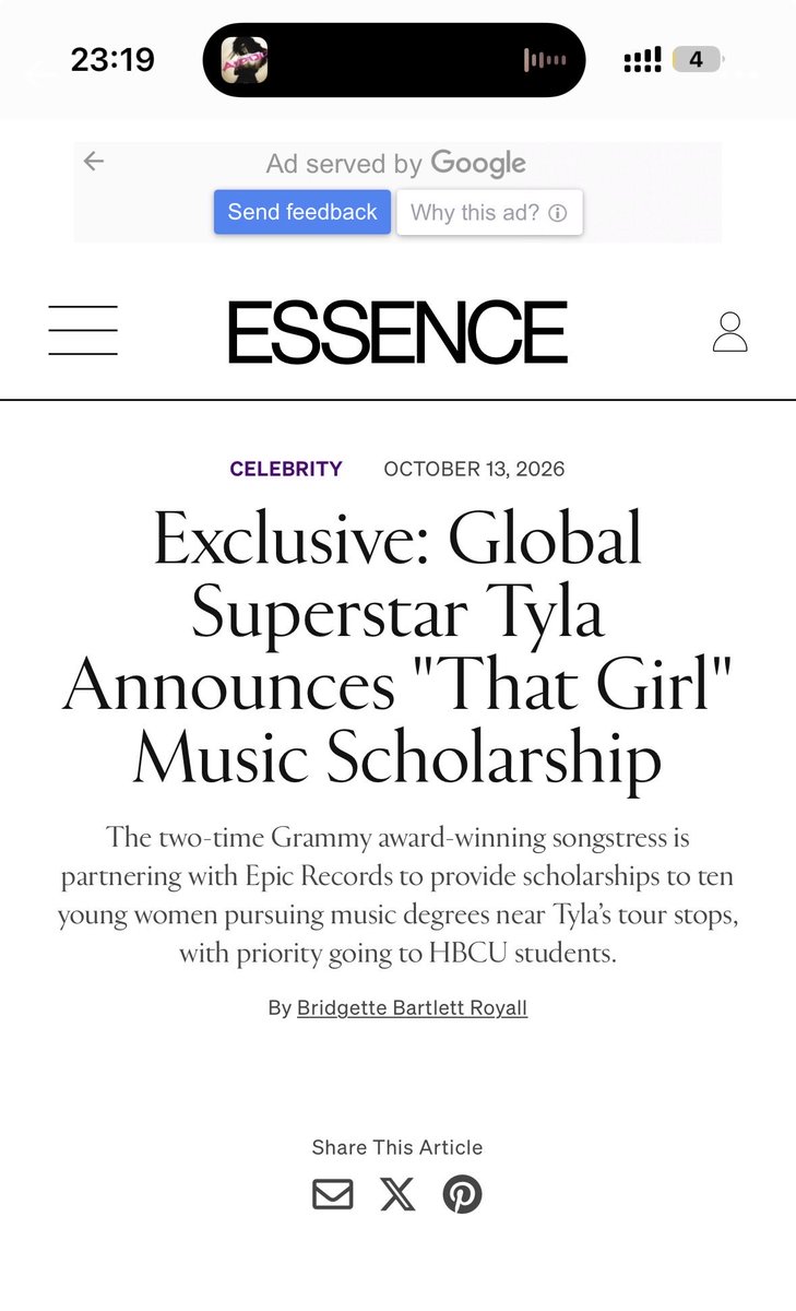 ittssvictoria's tweet photo. TYLA LAUNCHES "THAT GIRL" MUSIC SCHOLARSHIP 🎓

Tyla has partnered with Epic Records to award 10 young women $5,000 each to support their music education:

🇺🇸 6 recipients from the US
🇿🇦 4 recipients from South Africa https://t.co/GtJnSc1ZGM