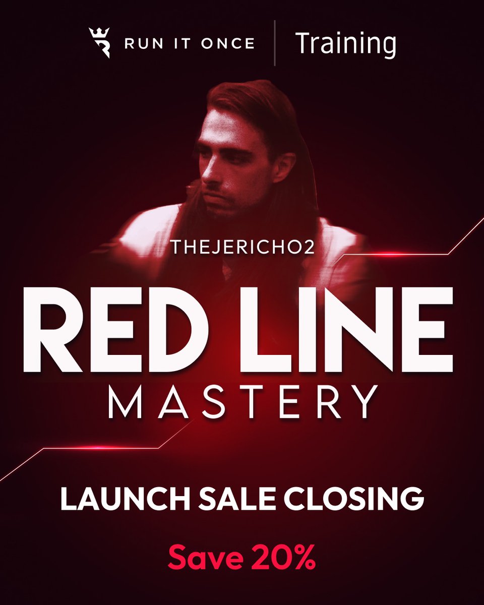 RunItOnce's tweet photo. Less than 10 hours left to save 20% on Red Line Mastery.

Learn to find profitable bluffs, apply pressure with confidence, and stop bleeding money with a losing red line.

Last chance to get the launch discount:
https://t.co/iKE034ymhr https://t.co/7Mdfskz4QH
