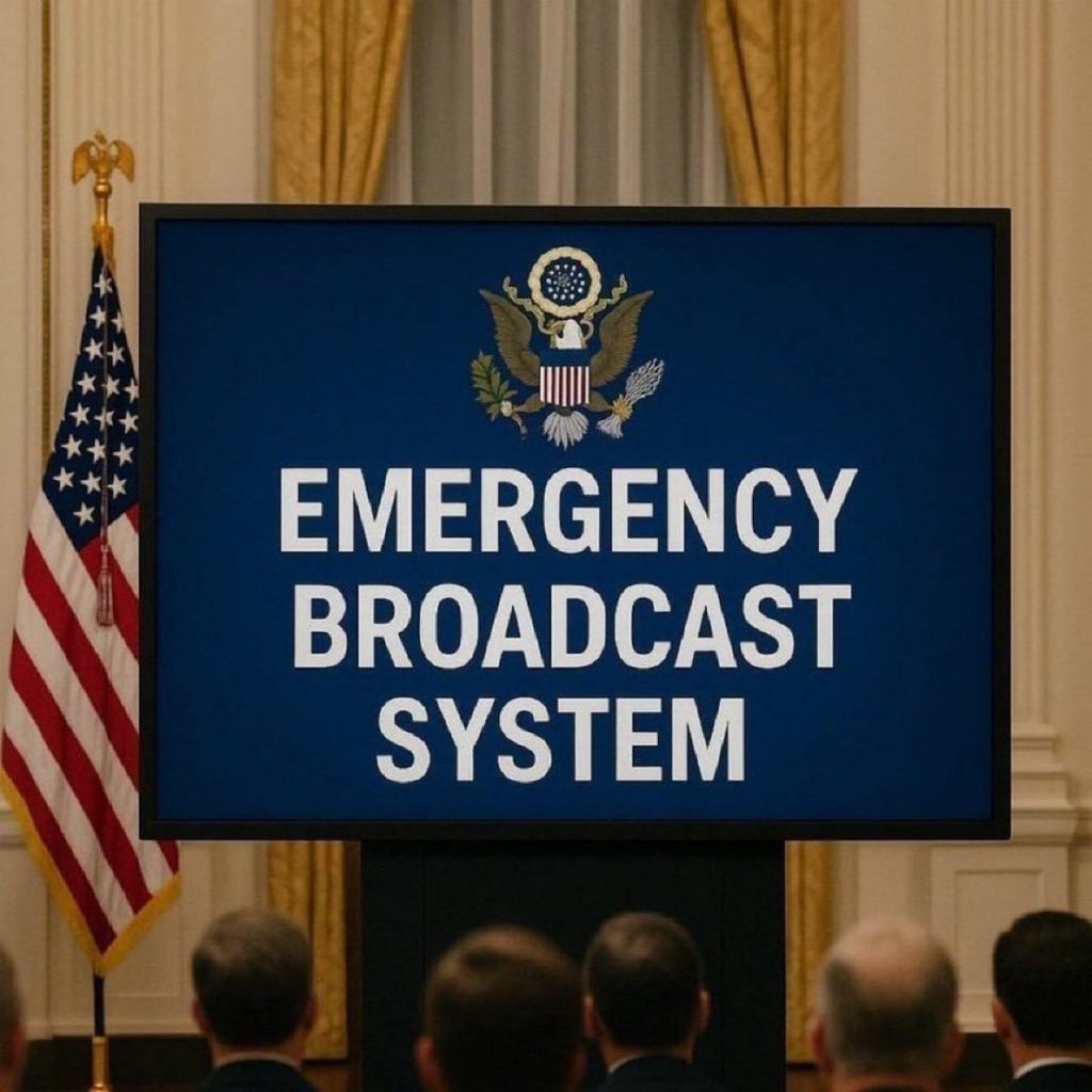 Mr_Q_Q17's tweet photo. 🚨The White House Triggers Emergency Broadcast System in 24 Hours

The countdown has began! 

Operation ODIN🚀 deployed through STARLINK🪄... 

⚠️ Millions have already received the ALERT....
Is this the Quantum Shift we've been warned about? https://t.co/XVztZSjXL9