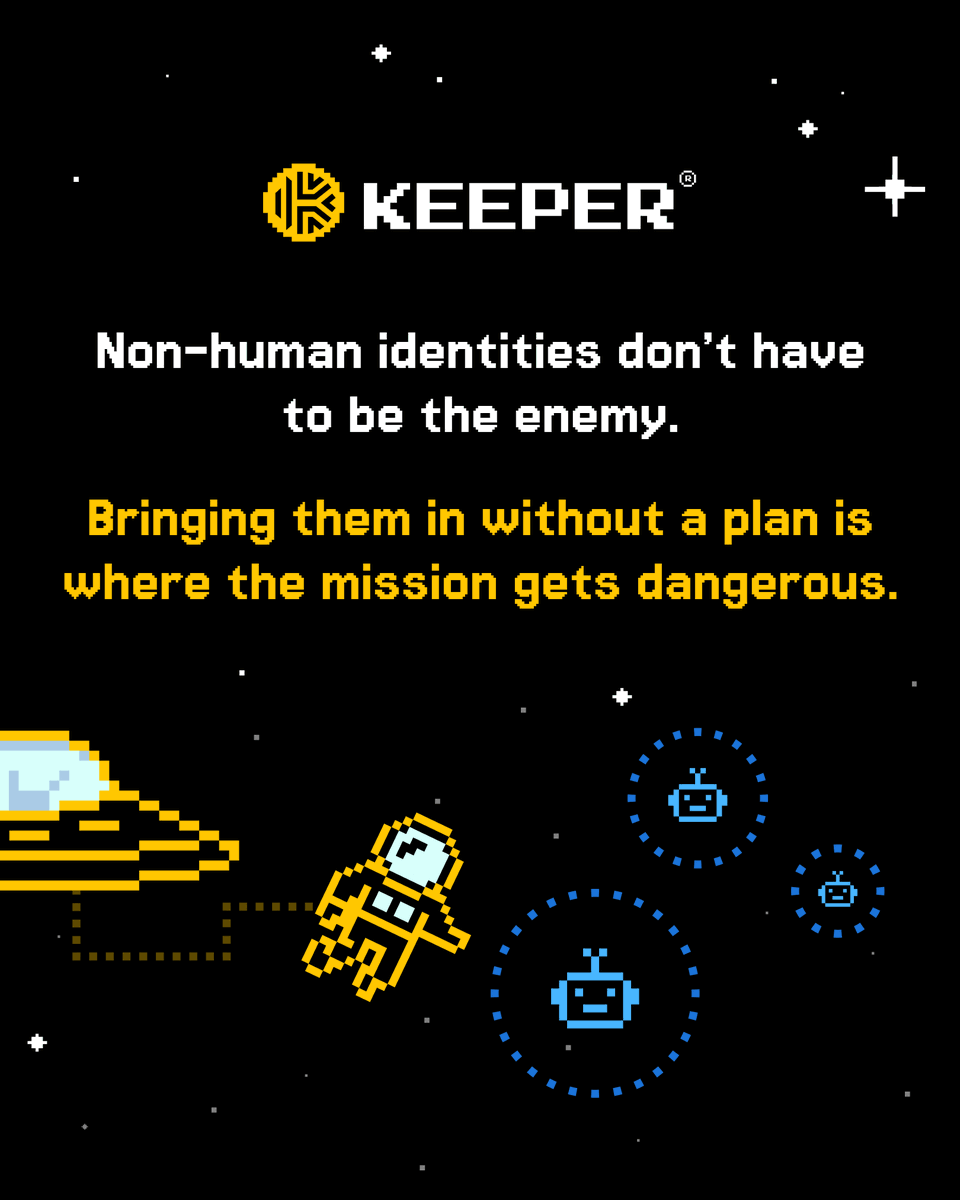 keepersecurity's tweet photo. In Week Two of Cybersecurity Awareness Month, the crew is forming an alliance with the aliens – non-human identities. The question is whether it is happening on your organization’s terms. 

#KeeperSecurity #CybersecurityAwarenessMonth https://t.co/Gw76MFMpEB