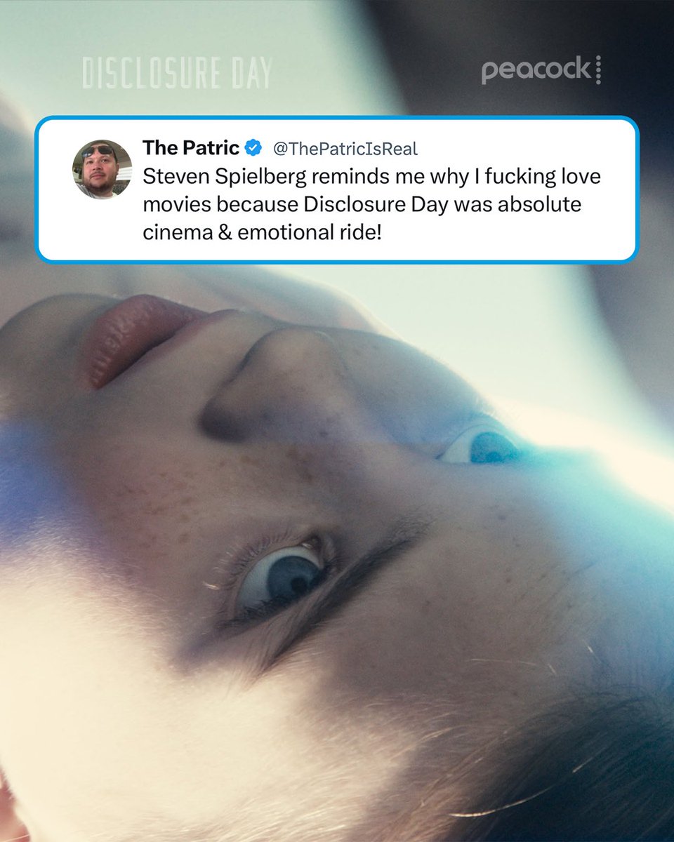 peacock's tweet photo. The fan verdict is in: cinema 🤌

#DisclosureDay is streaming on Peacock. https://t.co/ttUs1FVIGG