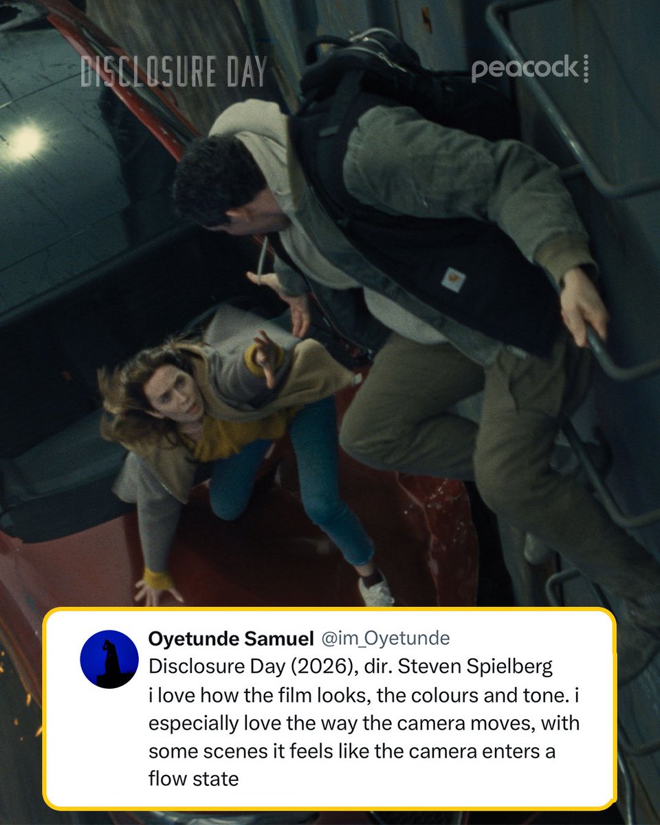 peacock's tweet photo. The fan verdict is in: cinema 🤌

#DisclosureDay is streaming on Peacock. https://t.co/ttUs1FVIGG