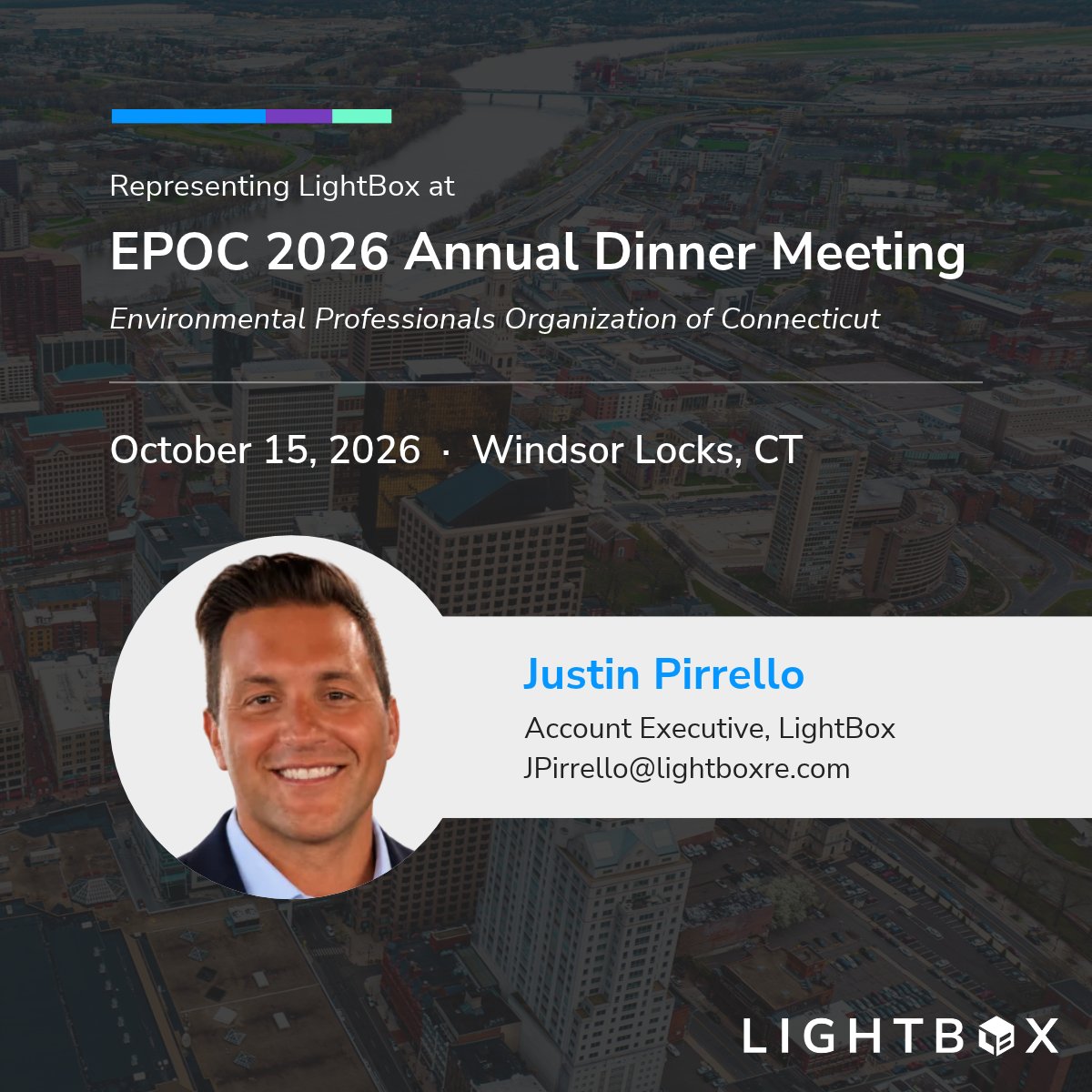 LightBoxRE's tweet photo. LightBox is looking forward to joining the Environmental Professionals Organization of Connecticut (EPOC) for its 2026 Annual Dinner Meeting on October 15 at the New England Air Museum in Windsor Locks, CT.

Justin Pirrello will be attending and connecting with environmental professionals to discuss the latest LightBox products, enhancements, and solutions supporting environmental due diligence workflows.

Attending? Connect with Justin to learn what's new and how @LightBoxRE can support your business.

#EPOC #EnvironmentalDueDiligence