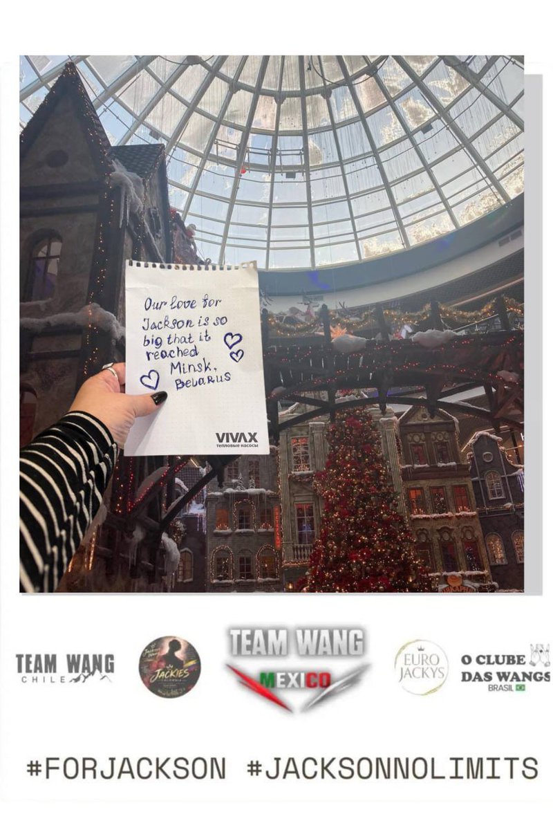 Natall73Hl's tweet photo. Sending love to Jackson all the way from Minsk, Belarus! ๐ง๐พโจ #FORJACKSON #JACKSONNOLIMITS @jacksonwang852g7 @fanbasemxteamwang @EuroJackys @clunedaswangs https://t.co/6NBmcu9syE
