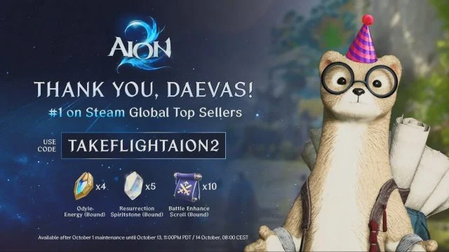 binkyycat's tweet photo. friendly reminder to claim ur aion2 coupon code before tmrw (((4 odyle energy!!!!)))

TAKEFLIGHTAION2 https://t.co/D6fW55TNS0