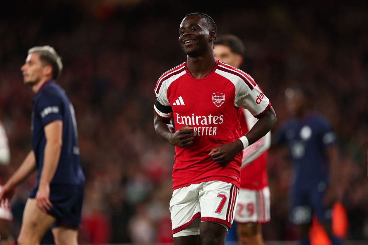 W33ie's tweet photo. Bukayo Saka #UCL|#ARSLOSC https://t.co/YIQwgvVNcC