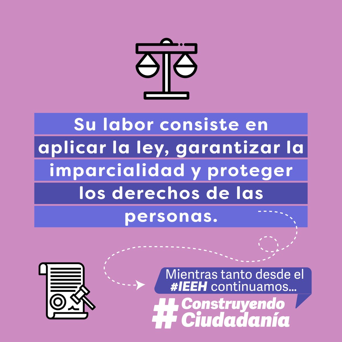 IEEHidalgo's tweet photo. 🔵⚖️ 👨‍⚖️ || El Poder Judicial está conformado por personas encargadas de aplicar la ley con imparcialidad.

Mientras tanto desde el IEEH continuamos… 🙌 #ConstruyendoCiudadanía 🙌

🟠#CulturaCívica || 🔎#CivismoContextoPoderJudicialLocal https://t.co/7tmes4ksvM