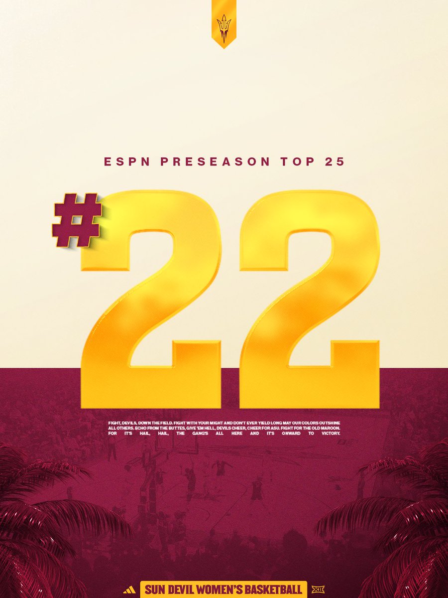 SunDevilWBB's tweet photo. Checking in at #22 on ESPN’s preseason poll 📈🤝 https://t.co/lhYM1Cb4HP