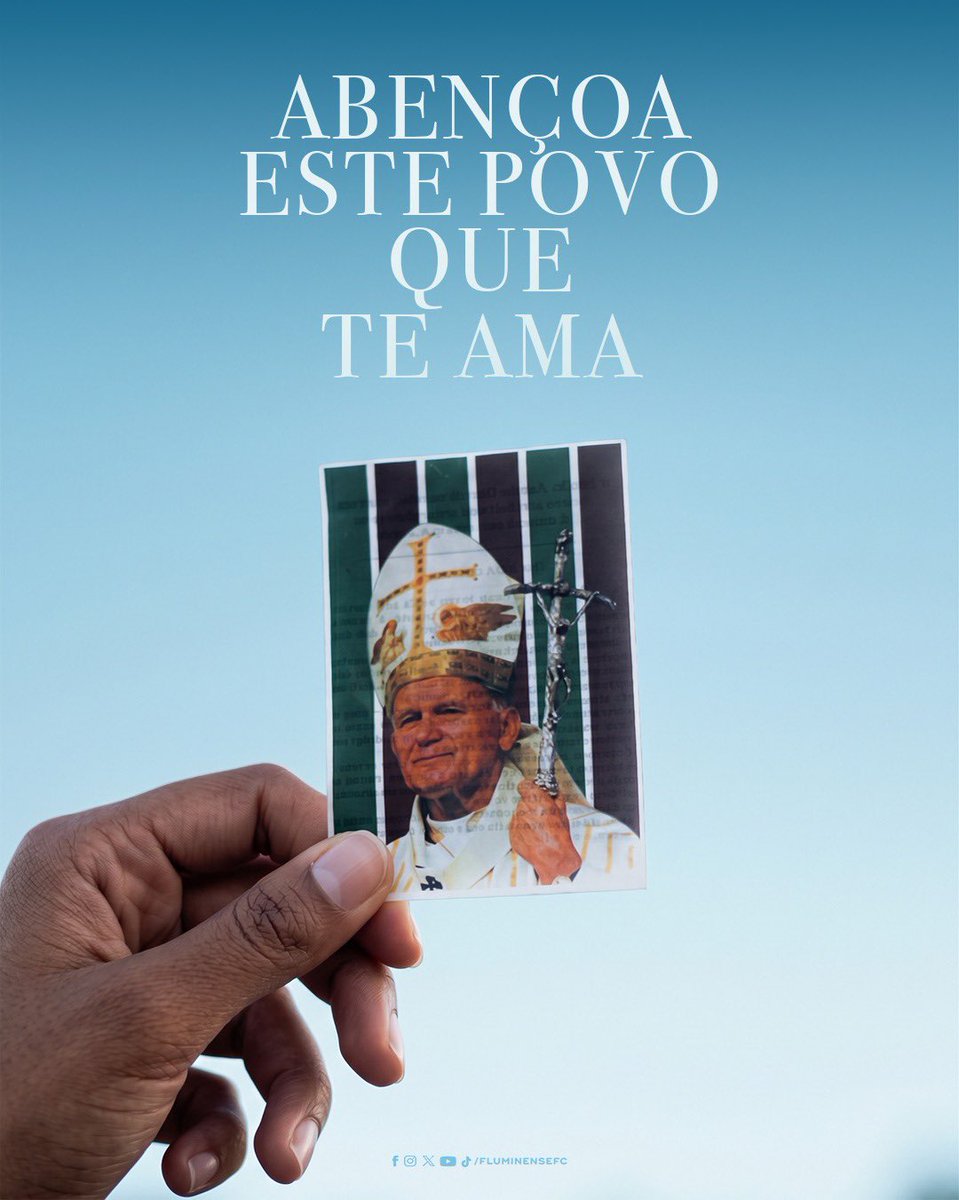 FluminenseFC's tweet photo. 𝐴 𝑏𝑒𝑛𝑐̧𝑎̃𝑜, 𝐽𝑜𝑎̃𝑜 𝑑𝑒 𝐷𝑒𝑢𝑠.

É hoje. https://t.co/siyUshtEGm