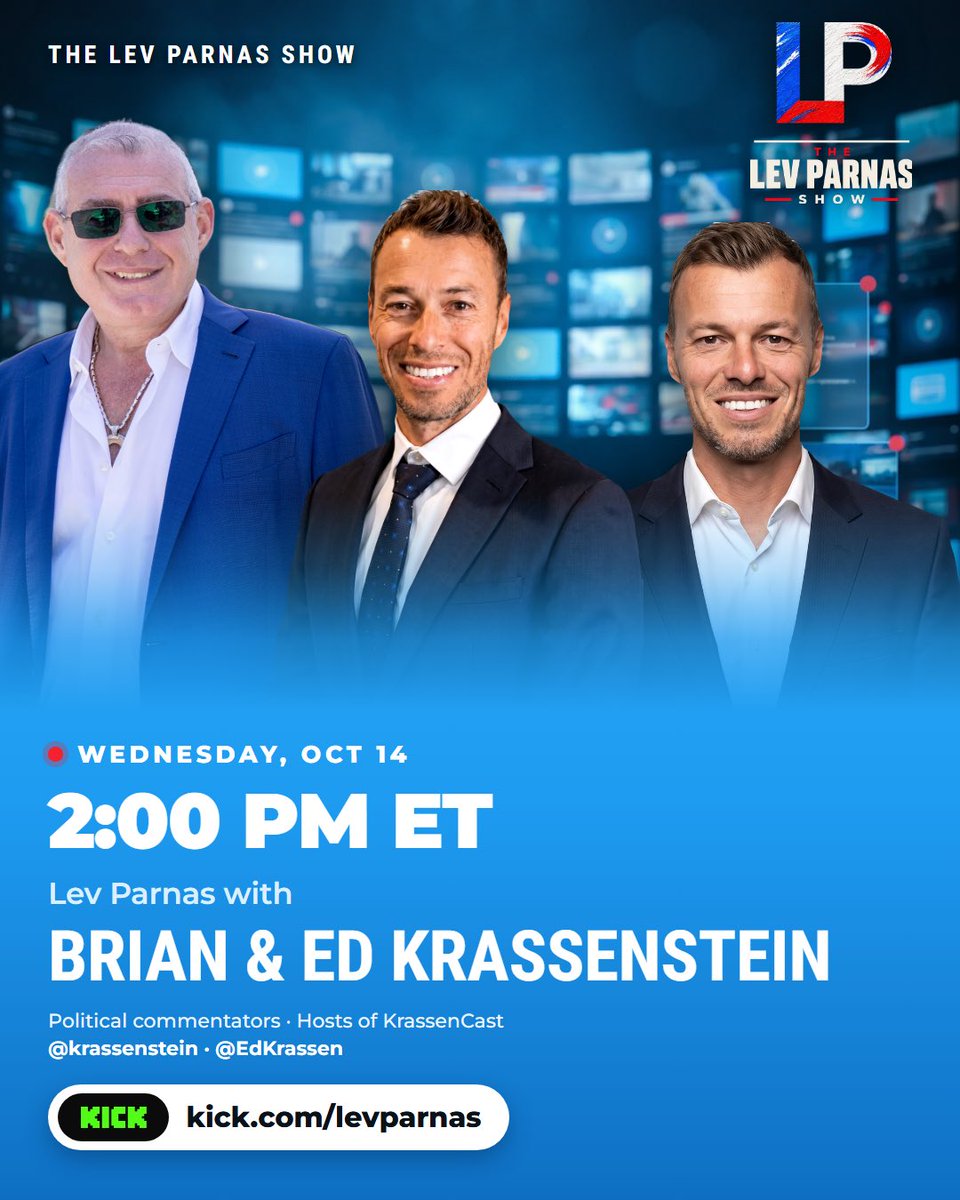 levparnas's tweet photo. 🚨BIG STREAM TOMORROW
Joining us tomorrow will be @EdKrassen &amp; @krassenstein ! 

You don’t want to miss episode of the lev Parnas show live on kick🎥 

Link Below👇🏻
Make sure to make an account and follow to get notified when I go live ! https://t.co/ADFQxv22ow