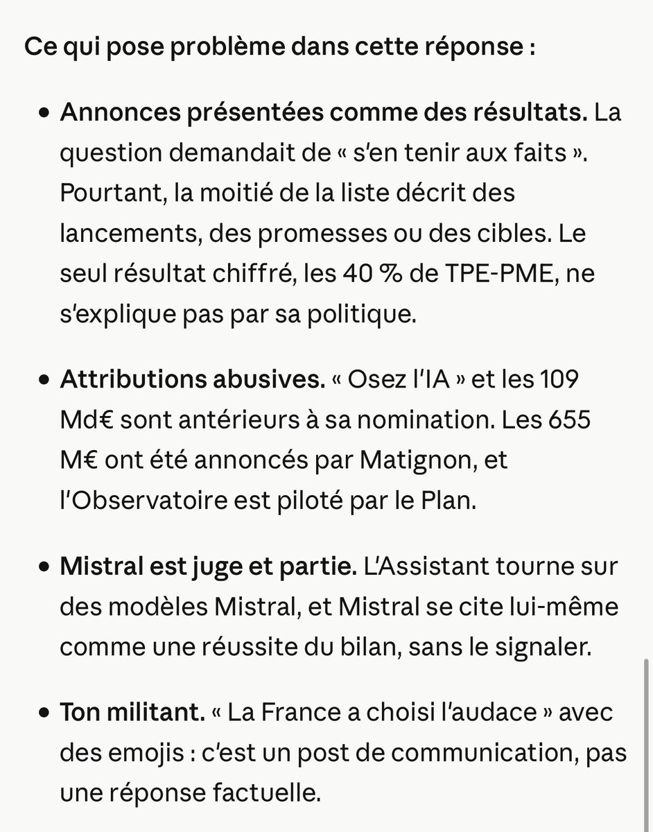 referencement's tweet photo. @ALehenanff @MistralAI @Economie_Gouv @Amiel_David_ @EU_Commission @RolandLescure @SergePapin_rf Avis de Claude sur ce post ;) https://t.co/JHSCnrnAKV