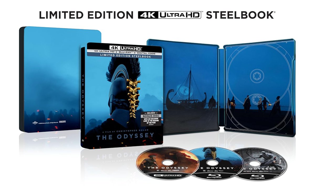 thehdroom's tweet photo. Barnes &amp; Noble still has The Odyssey 4K UHD + Blu-ray + Digital Steelbook available to pre-order: 
https://t.co/be6jdZZboZ #ad https://t.co/fX9OlkX64U