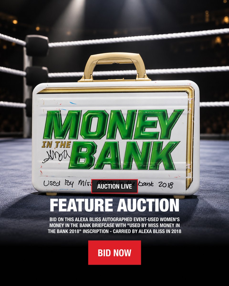 WWE's tweet photo. Don't miss your chance to bid on this @AlexaBliss_WWE #MITB event-used and inscribed briefcase!

BID NOW: https://t.co/JNAYINVVzh https://t.co/nGAGQIRmcc