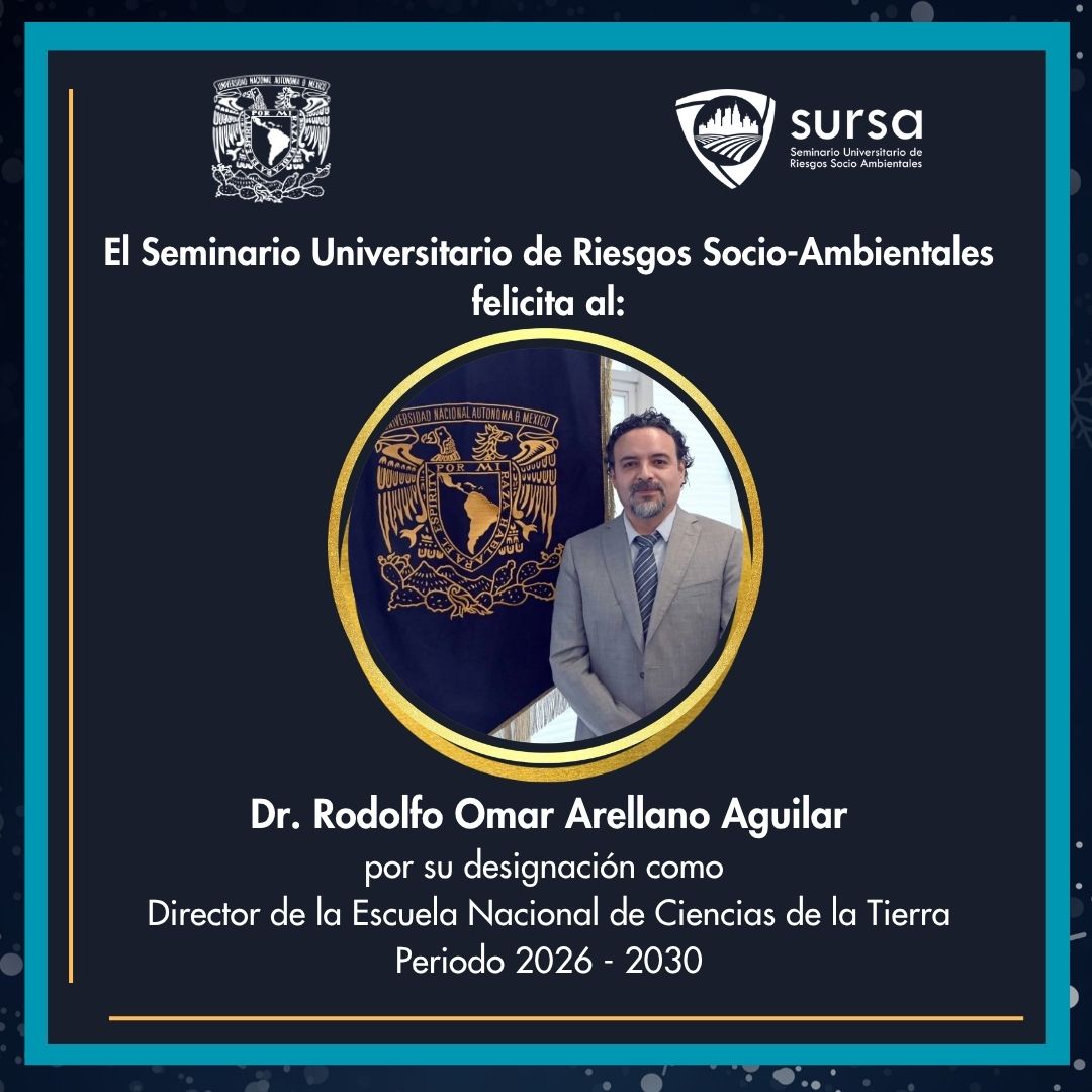 SURSA_UNAM's tweet photo. 🥳 El #SURSA felicita al Dr. Rodolfo Omar Arellano Aguilar como Director de la Escuela Nacional de Ciencias de la Tierra. ¡Enhorabuena! 👏 https://t.co/fkQWJ4EmVP