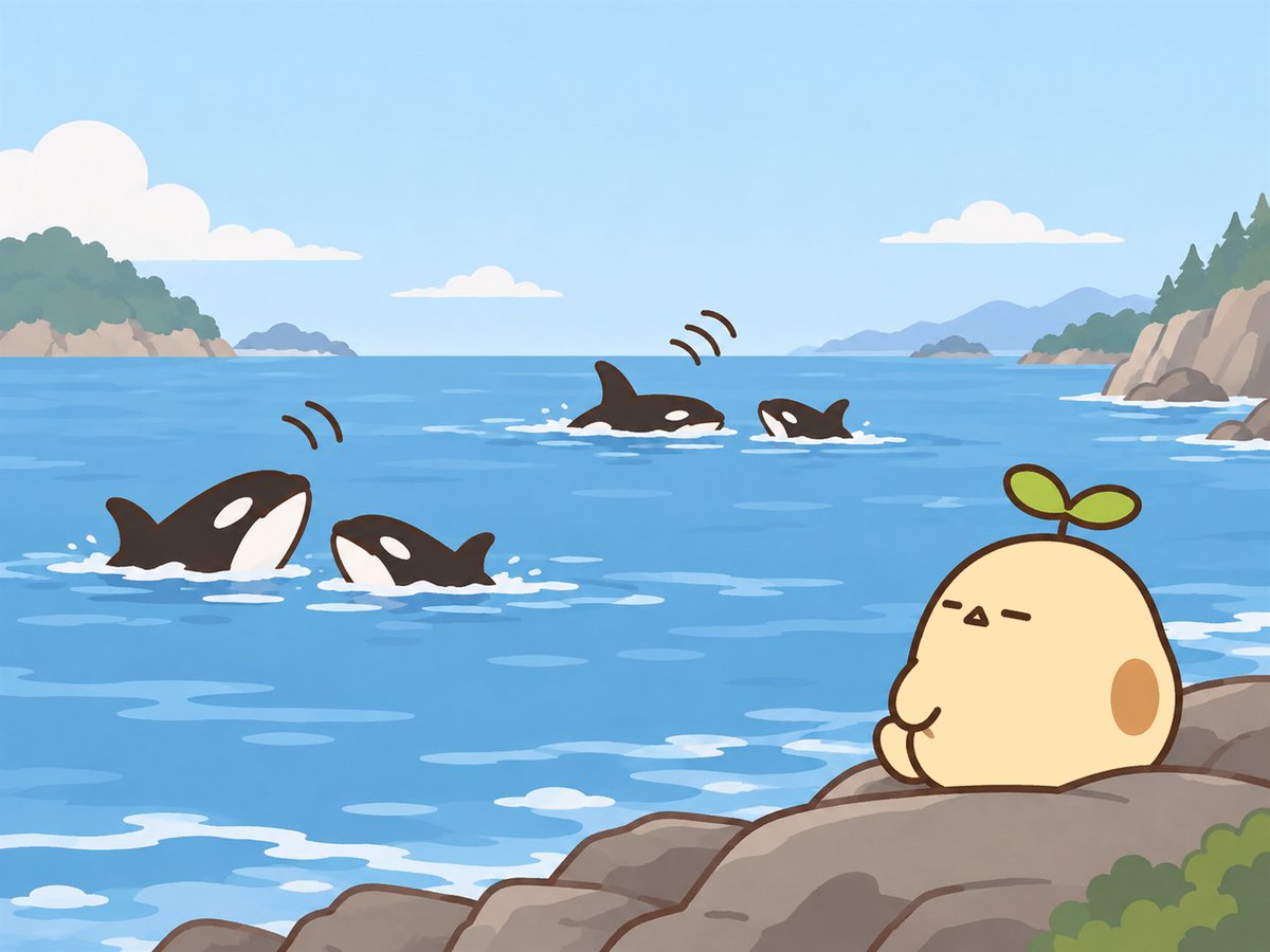 mametsubu_beans's tweet photo. シャチって、群れごとに違う"方言"を話してるらしい。
鳴き方が違いすぎて、偶然出会った群れ同士が混ざれないまま離れていくこともあるそうだ。

シャチのシティボーイとかあるのだろうか。 https://t.co/nem2PcsYbA