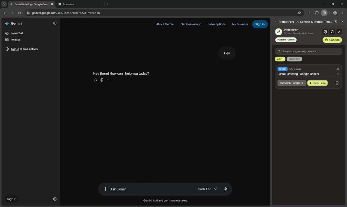 kul_utkarsh's tweet photo. Tired of repeating your context when switching between ChatGPT, Claude and Grok?

I built PromptPort to port your prompts and chat history to any AI in one click. 100% local and private.

Tool link added in the comments!

#AI #ChatGPT #Claude #buildinpublic #extension #Chrome https://t.co/dRjDwXx9rq