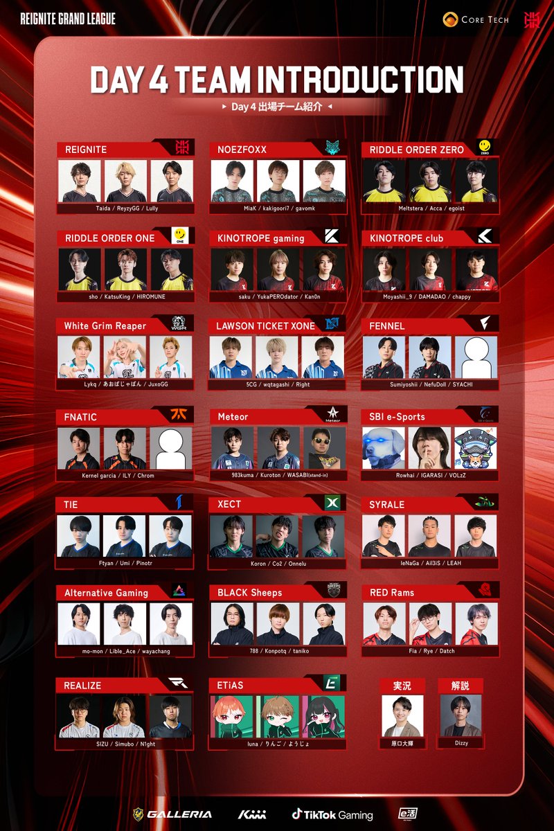 RGL_REIGNITE's tweet photo. ◤ 𝐑𝐄𝐈𝐆𝐍𝐈𝐓𝐄 𝐆𝐑𝐀𝐍𝐃 𝐋𝐄𝐀𝐆𝐔𝐄 ◢

本日レギュラーシーズンラスト⚡

POIドラフト▶16:30頃発表
配信開始▶17:00-

📺大会配信
🔴https://t.co/9X3FmNCeNd
🟢https://t.co/bUm4hfFtef

#RGL #APEX #ApexLegends https://t.co/vvGHU8LlLk