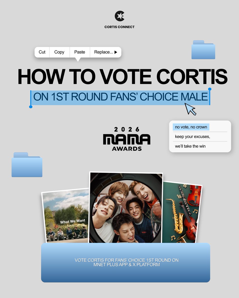 cortisconnect's tweet photo. HOW TO VOTE CORTIS FOR FANS’ CHOICE MALE 1ST ROUND ON <MNET PLUS APP> https://t.co/DT0Ztzs2x3