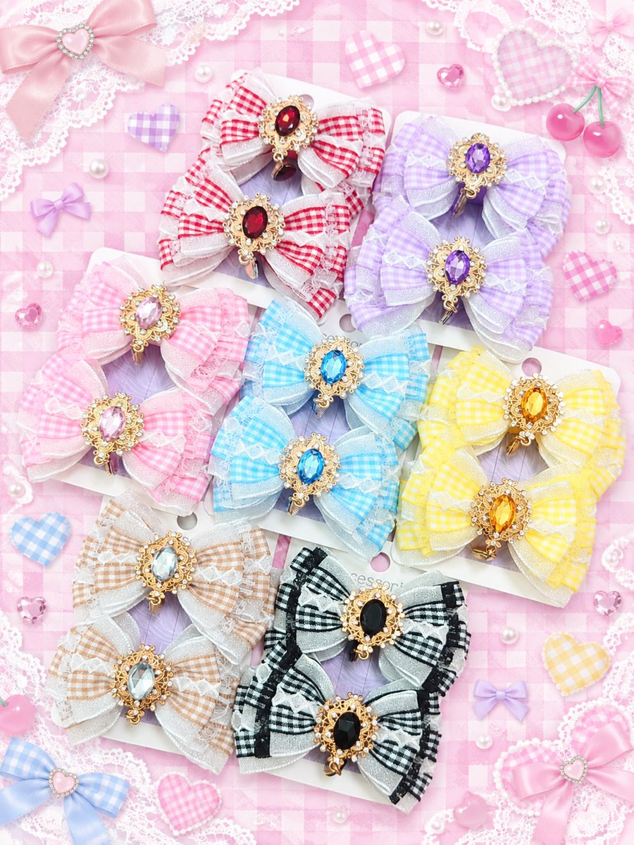 Choc01atehunter's tweet photo. 🎀ギンガムチェックツインクリップ🎀

ギンガムチェック×レースの組み合わせがかわいい、ガーリーなツインクリップができました💕

こちらの作品は@Kawaii__Stars 様の
【秋の大集合スペシャル】にて販売していただきます✨

📅 10月17日(土)〜10月30日(金)
📍 Kawaii☆Stars 原宿本店

  #カワスタ https://t.co/X2DxawEcTq