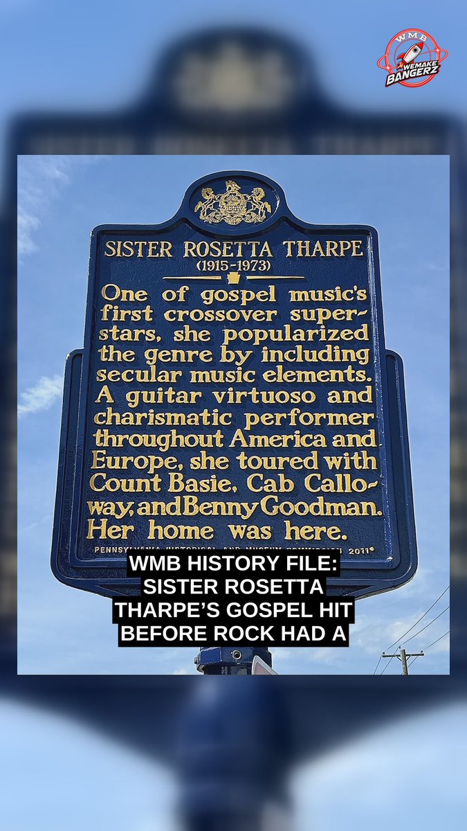 WeMakeBangerz's tweet photo. Before rock had a name, Sister Rosetta Tharpe was recording its roots. Her 1944 gospel cut crossed over—and the “first rock-and-roll record” debate still follows it. #SisterRosettaTharpe #RockAndRoll https://t.co/O5nRFMK8E0