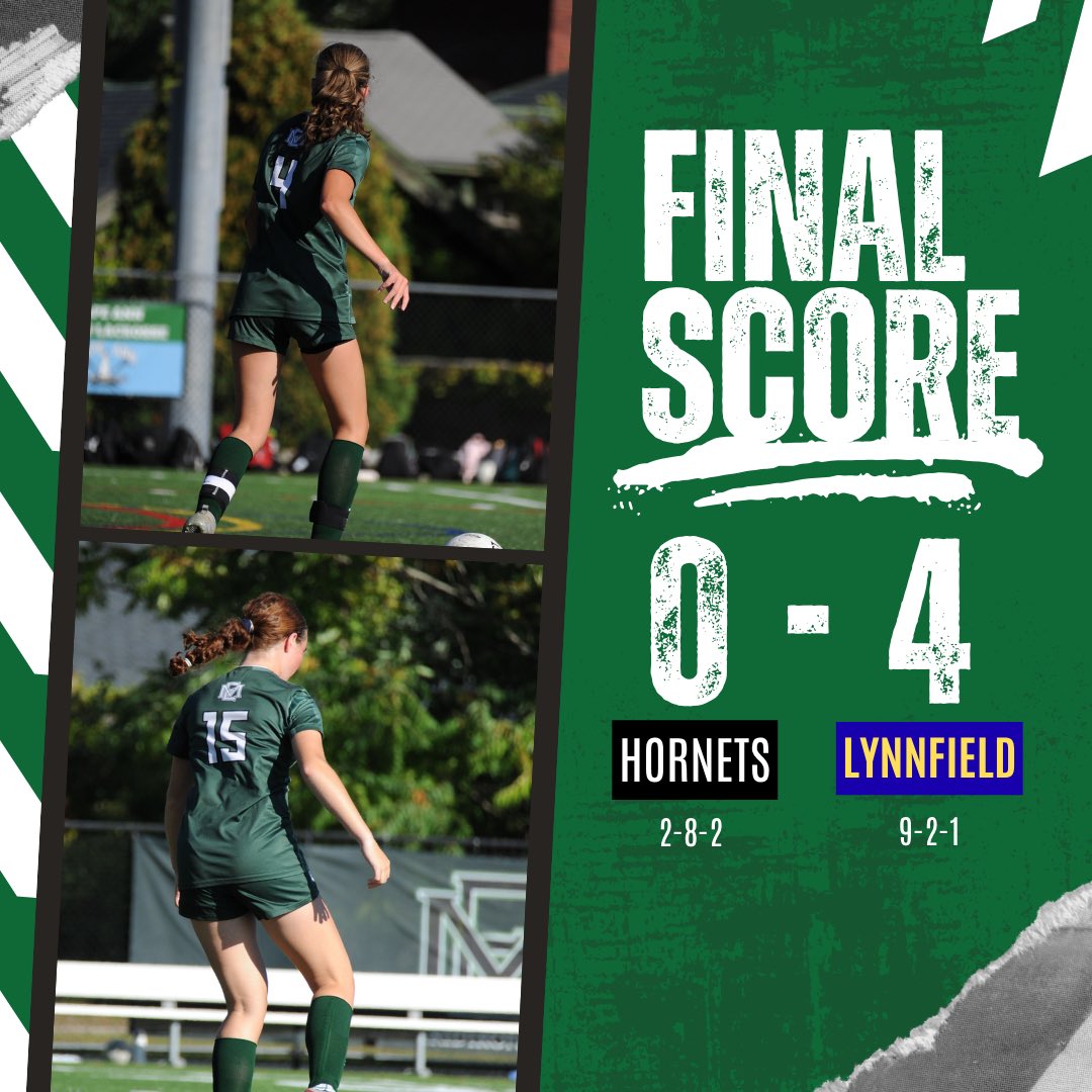 MEHornets's tweet photo. Girls Soccer: FINAL - On the road, the Hornets fall to Lynnfield. Next, they travel to Ipswich on Thursday, October 15. @GDTSports https://t.co/4yFzldrXQu
