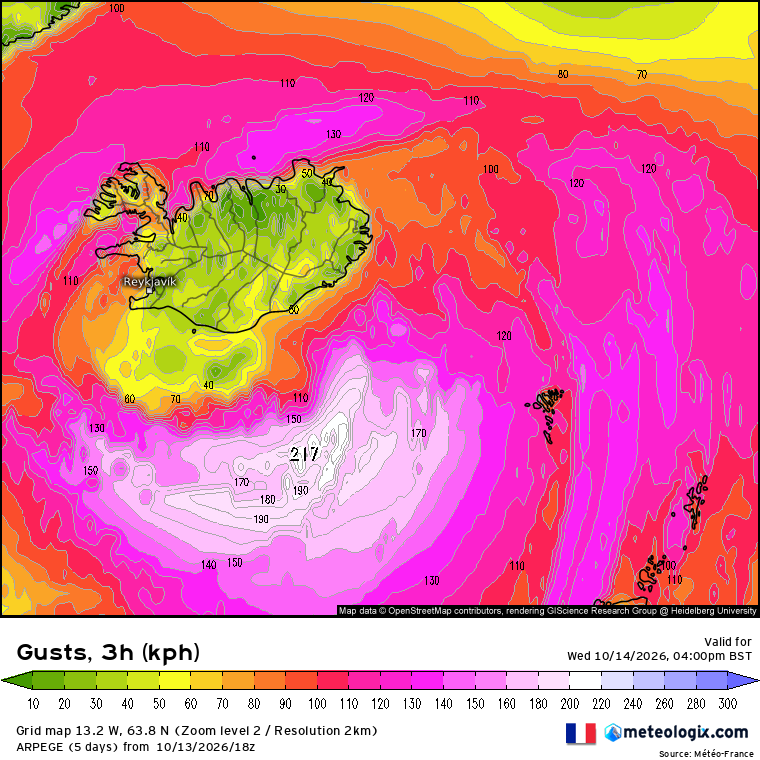 JointCyclone's tweet photo. A powerful and potentially violent extratropical cyclone is forecast to develop south of Iceland on Wednesday, bringing an extraordinary combination of exceptionally low atmospheric pressure and hurricane-force wind gusts across the North Atlantic.

The latest GFS model chart depicts a central pressure of approximately 928 hPa, with tightly packed isobars wrapping around the storm's compact centre. This exceptionally deep low-pressure system is forecast to generate a formidable wind field just off Iceland's southern coast.

Peak wind gusts could approach 200–210 km/h (124–130 mph) in the most exposed areas near the storm's core, according to the wind forecast under consideration. Such gusts would be exceptionally dangerous, capable of producing violent seas, severe turbulence and significant damage wherever winds of comparable strength reach land.

The cyclone's intense pressure gradient suggests a powerful circulation, although the strongest gusts may occur some distance from the centre rather than directly at the lowest-pressure point.

Despite its hurricane-like intensity, this system is an extratropical Atlantic cyclone rather than a tropical hurricane. Its eventual strength, precise track and maximum wind speeds remain dependent on how the forecast evolves and whether the model projections verify.