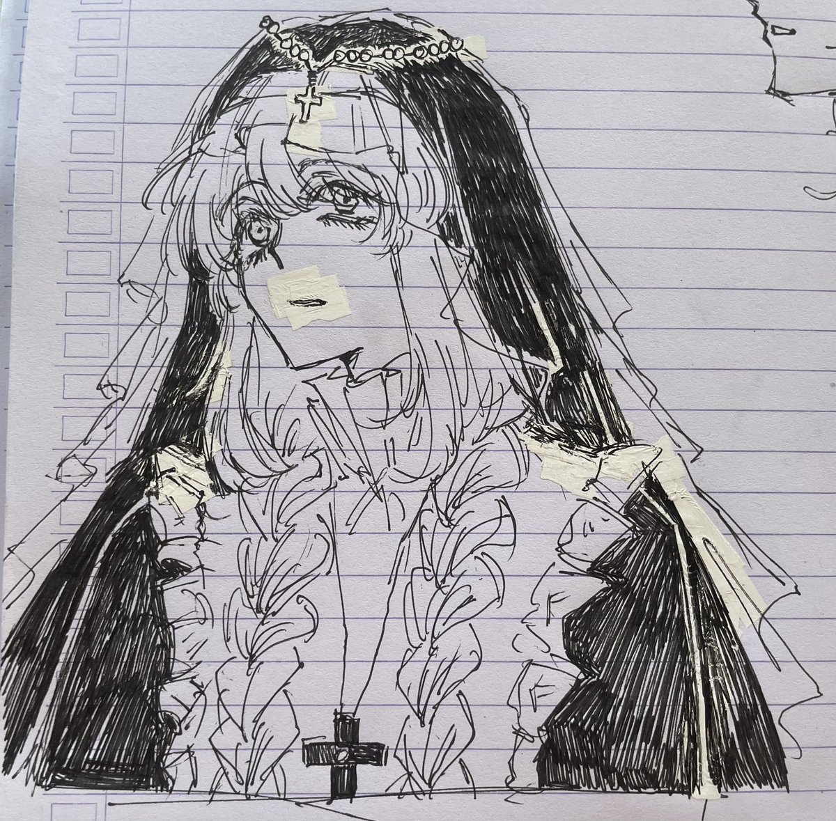 fartanin's tweet photo. leb doodle in class https://t.co/HeCHLRwU6M