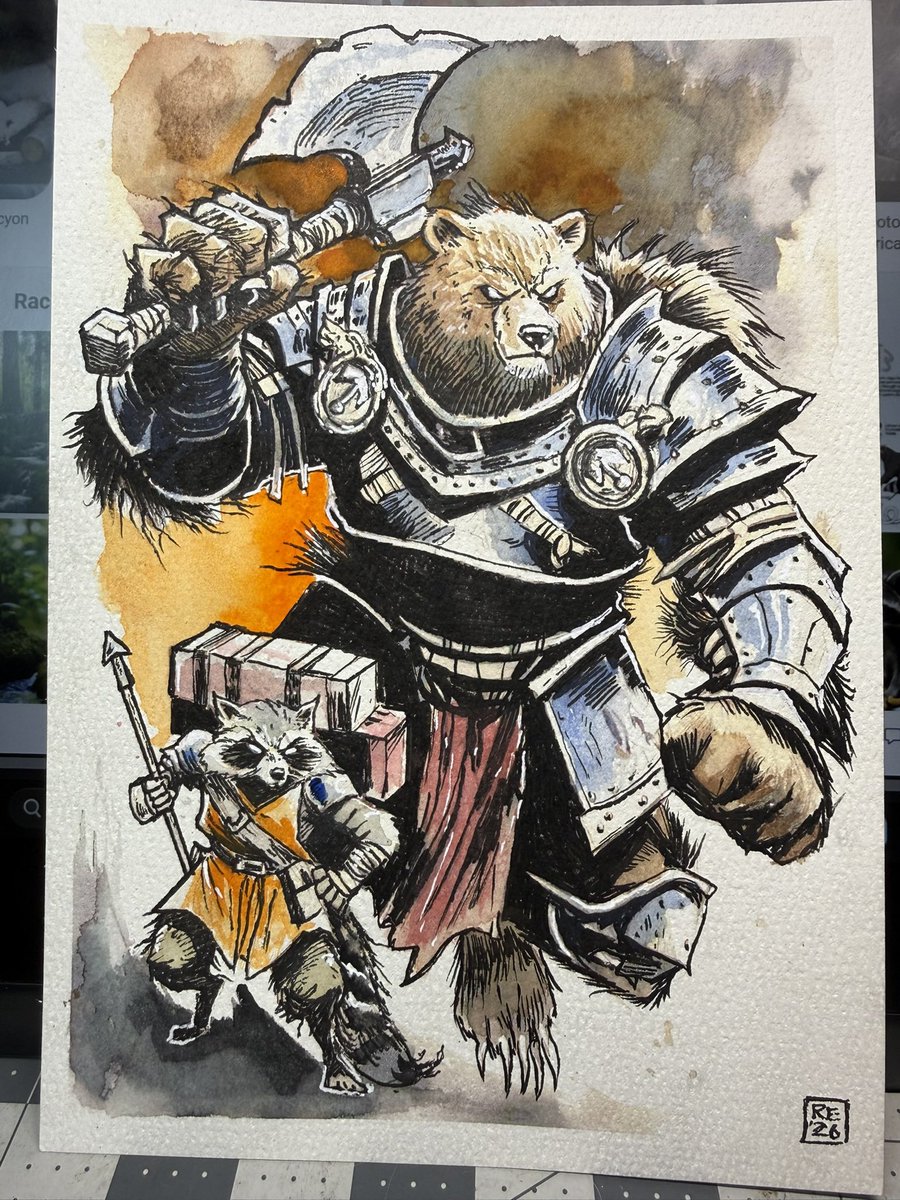 rgealth's tweet photo. Bellroot pieces ink, watercolor, and armored fury.
Foxes, bears, ravens, and steel.
Which one’s your favorite?

#Bellroot #FantasyArt #WatercolorArt #InkDrawing #TraditionalArt #AnimalFantasy #IndieArtist #CharacterArt https://t.co/z0ynn0s4Gu