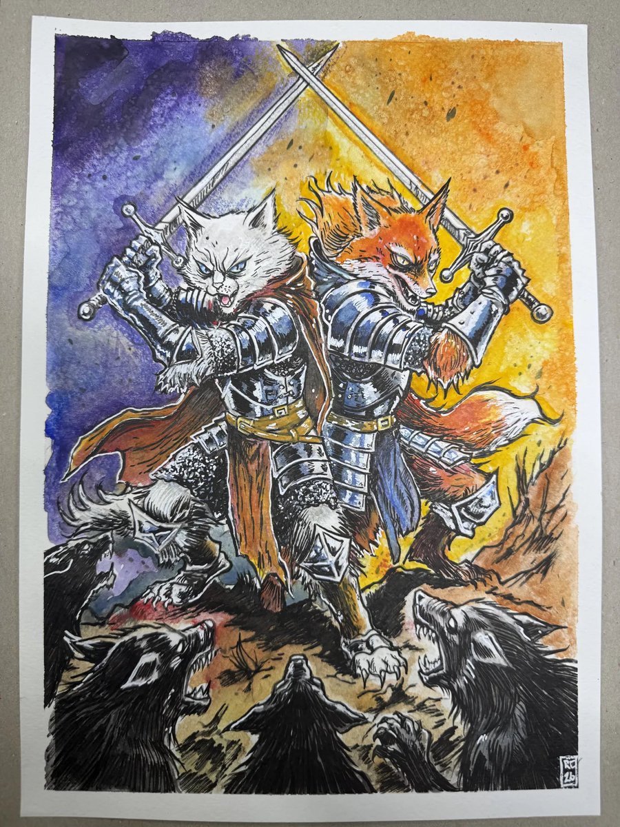 rgealth's tweet photo. Bellroot pieces ink, watercolor, and armored fury.
Foxes, bears, ravens, and steel.
Which one’s your favorite?

#Bellroot #FantasyArt #WatercolorArt #InkDrawing #TraditionalArt #AnimalFantasy #IndieArtist #CharacterArt https://t.co/z0ynn0s4Gu