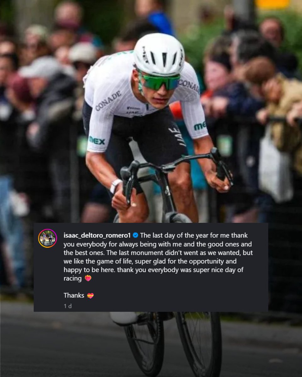 OlimpismoMex's tweet photo. Oficialmente terminó la temporada 2026 para Isaac del Toro. Su año:

🏆 12 victorias
🥇 UAE Tour (+2 etapas)
🥇 Tirreno Adriatico (+1 etapa)
🥇 Auvernia-Ródano-Alpes (+2 etapas)
🥇 Tour de Alemania (+1 etapa)
🥇 GP de Montreal
🇫🇷  3er lugar Tour de Francia (+1 etapa) https://t.co/odRzVBIBV7