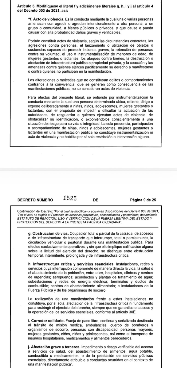 ELTIEMPO's tweet photo. 🔴 Ya hay decreto en firme para las marchas de este 14 de octubre. El gobierno del presidente Abelardo De La Espriella ‘estrenará’ lineamientos para las protestas e incluye medidas como: 

-Acompañamiento de la Policía a cuatro metros de distancia de las protestas. 
-Ampliación de lo que se considera violencia (lanzamiento de objetos, daños a la infraestructura pública, retención de personas) 
-Actuaciones mediante la fuerza aunque no se hayan agotado las etapas del diálogo. 

El Gobierno asegura que es un decreto garante, mientras que la oposición cuestiona que se vaya a aplicar sin una socialización profunda.