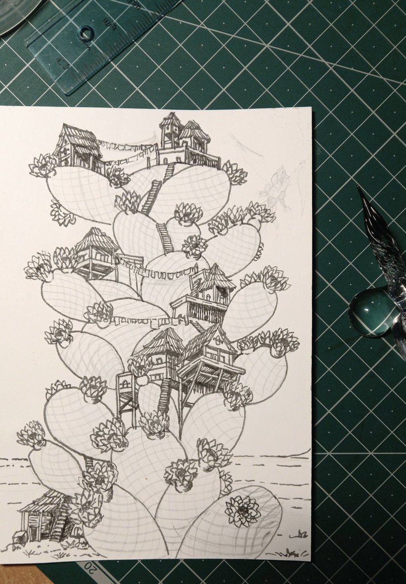 Xeurum's tweet photo. #Inktober2026 day 4 captus #tintubre #tep
Estaba tan adorable la idea que le saqué una foto antes de añadir las espinas. Ya pronto llegaré al día 11, a mi ritmo. https://t.co/ZmHRdgVeO2