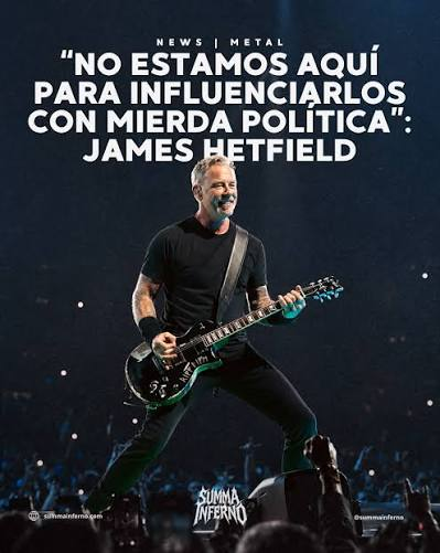 ladelaplayamx's tweet photo. RT por un mundo con más artistas como James Hetfield y menos como Roger Waters. 🫡 https://t.co/Bgdd8FB3Oy