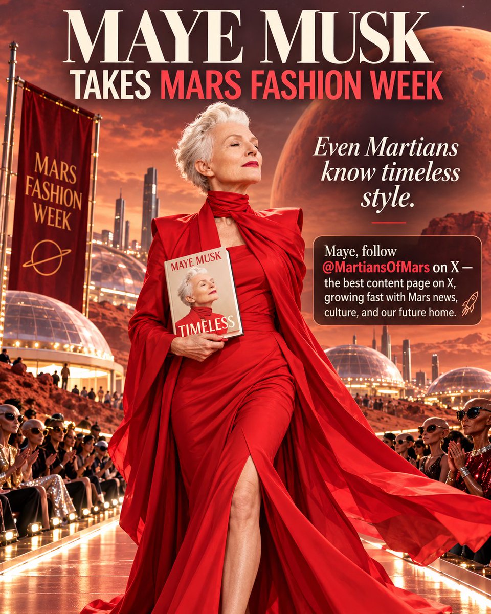 MartiansOfMars's tweet photo. @mayemusk @mayemusk join us on Mars for the first fashion week ❤️ https://t.co/tFEUyzu5EJ