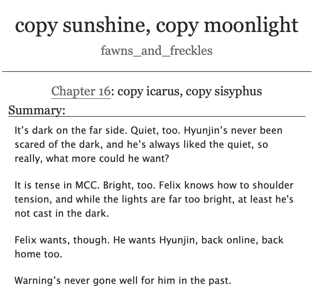 fawns_freckles's tweet photo. well, it doesn't end on a cliffhanger as I planned, so at least there's that ~ 
chapter 16 is here at long last. far side time! 
https://t.co/OD0okfdi9b https://t.co/S5pJCC6HyE