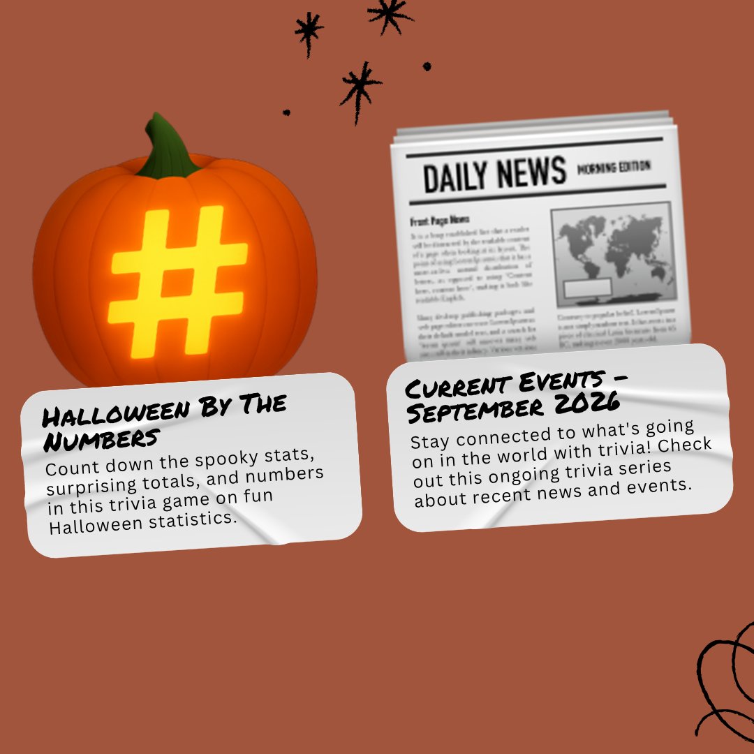 crowdpurr's tweet photo. From the soundtrack of ’91 to celebrity beginnings and Halloween number crunching, this week’s trivia has range! 🎶📍👻

Check out the new lineup in the #trivia library 👉️ https://t.co/j7Q53AHqwM

#90sMusic #Celebrity #HalloweenTrivia #TheAddamsFamily #TheMunsters #TriviaGame https://t.co/OyhX44H076