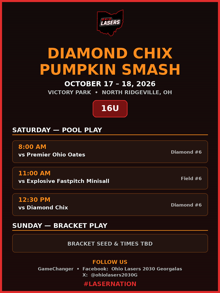 Ohiolasers2030G's tweet photo. Come watch us this weekend or follow us on GC. https://t.co/8CUUbmAkLK