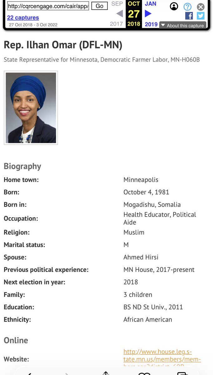 RBasterd24362's tweet photo. @LangmanVince @grok Way back machine provided her official Congressional page from 2018….look at her birthdate. https://t.co/6LjKw2C9vF