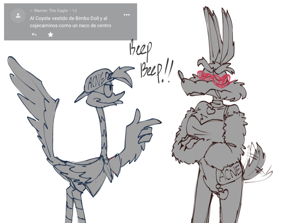 ouyeah_meaw's tweet photo. El coyote parece más una puta 💔 osea tipo
Rr: cuanto cobras bb🌝
Y el otro todo ofendido 
#roadrage #roadrunner #wileroad #wileecoyote #wilerunner #coyote https://t.co/MxOZdKG5Ga