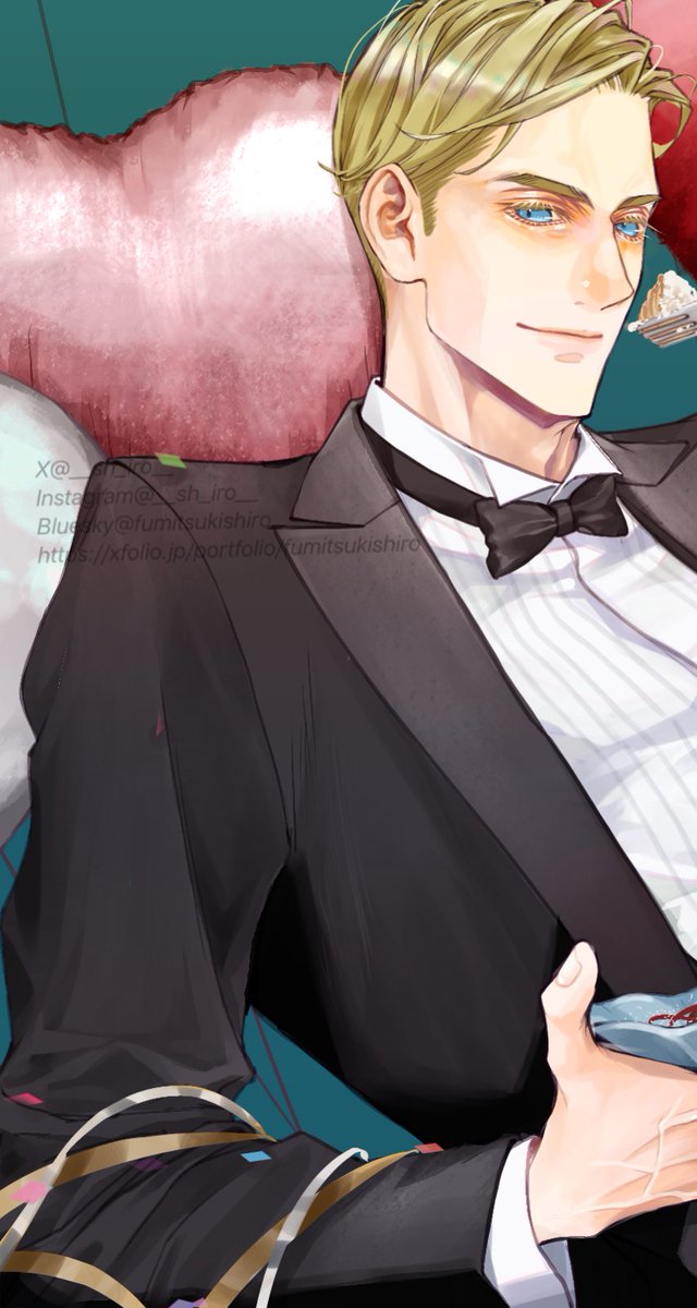 __sh_iro__'s tweet photo. ハッピーバースデーエルヴィン🎂🎉🎉
(3枚繋がってます)
#エルヴィン・スミス生誕祭2026 https://t.co/zICgMWWxz1