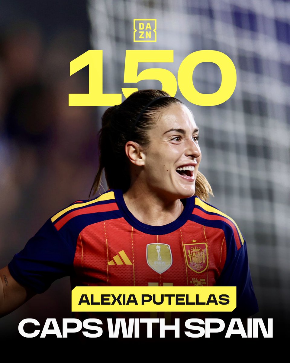 DAZNWFootball's tweet photo. La Reina makes history 🇪🇸

Alexia Putellas celebrates becoming the most @SEFutbolFem capped player with a goal 🙌

#internationalfootball https://t.co/PL3vxVHhjN