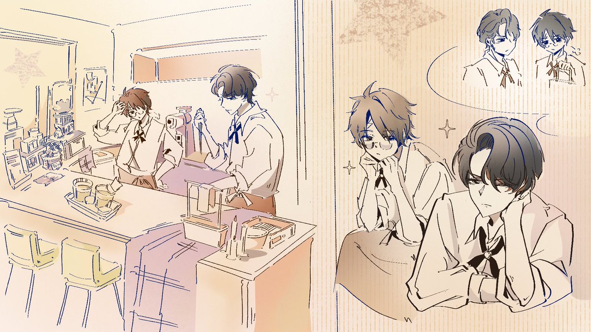 AOITORI_yan's tweet photo. 咖啡师au…走一下纯爱路线呃啊。
#tomarry 
*委托展示* https://t.co/z4Ph4kbAQj