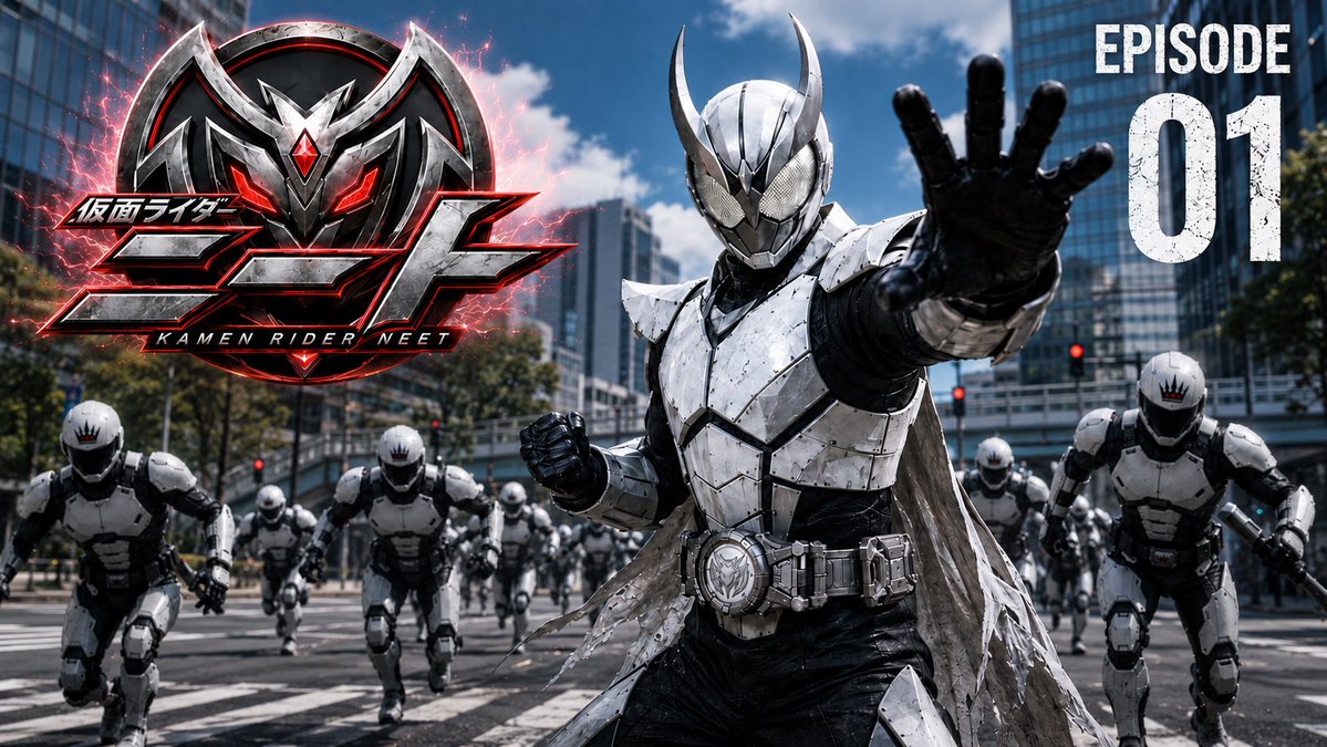 KMRDneet's tweet photo. 仮面ライダーニート【第1話】AI生成オリジナル仮面ライダー https://t.co/8bLxNWEKCu @YouTube
#オリジナル仮面ライダー
#マイス
#AI
#youtube
#seedance https://t.co/wdaJu8eteJ