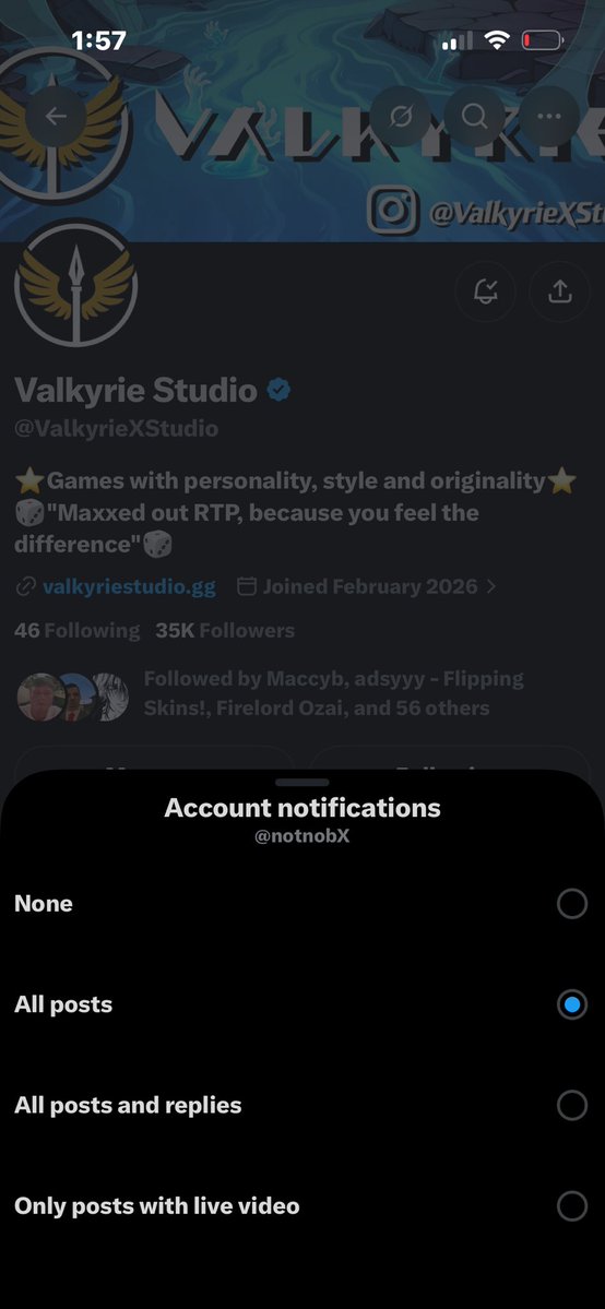 notnobX's tweet photo. @ValkyrieXStudio TheyfwNob

Thank you ValkyrieXstudio 
I enjoy playing your slots jsyk https://t.co/O3HbYPfR3m