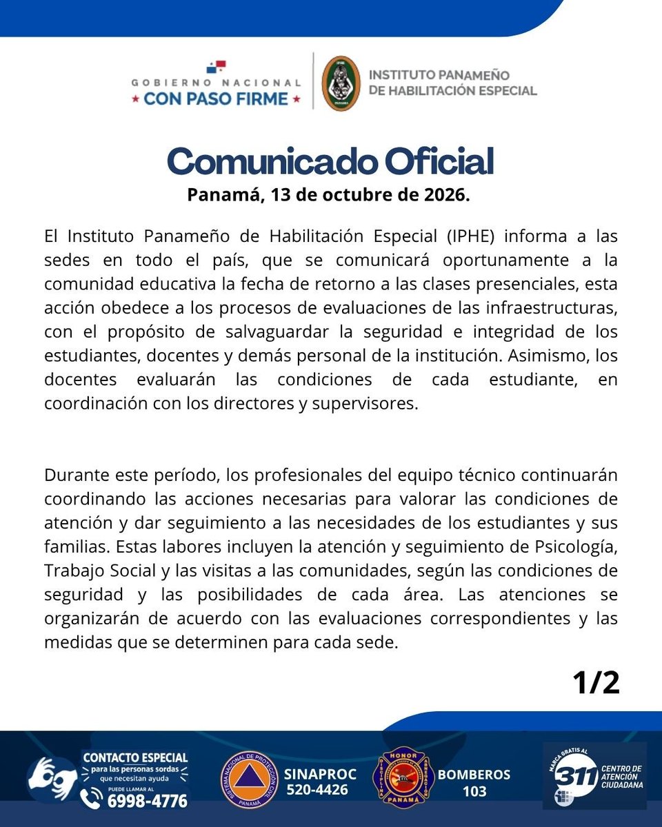 IPHEinclusivo's tweet photo. COMUNICADO https://t.co/1qk8zbQ4Ad