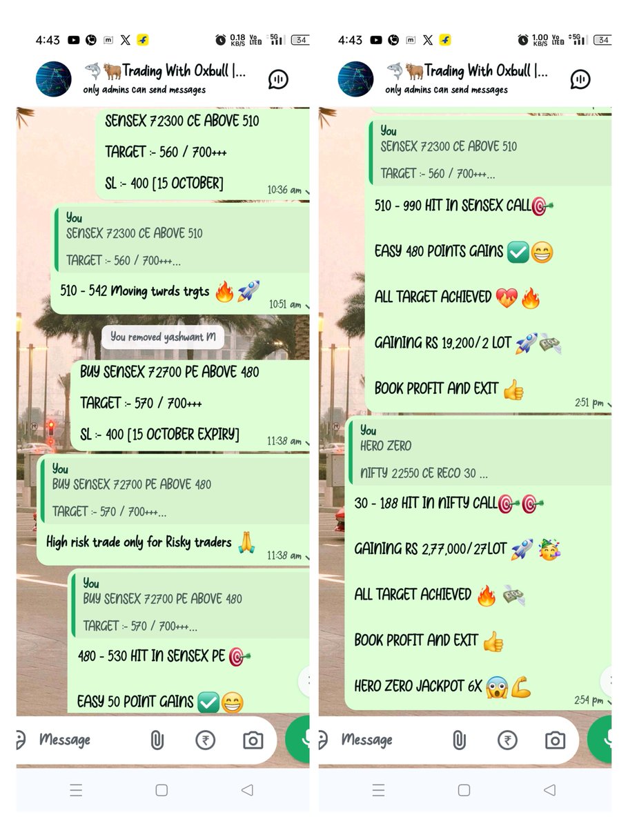 Purush61646164's tweet photo. NIFTY EXPIRY TRADE RESULTS🔥:-

#NIFTY 22550 CE 30 - 200 HIT ALL TGT MONEY 7X🤑

#SENSEX 72400 CE 500 - 972 HIT TGT +470 💸

#SENSEX 72700 PE 480 - 530 HIGH RISK TRADE+50 POINT✅🔥

#SENSEX 72300 CE 510 - 990 HIT ALL TGT+480 💥🚀

#SebiUnregistered #Nifty #Sensex
#Expiry #Trading https://t.co/wOpzrkhFAG