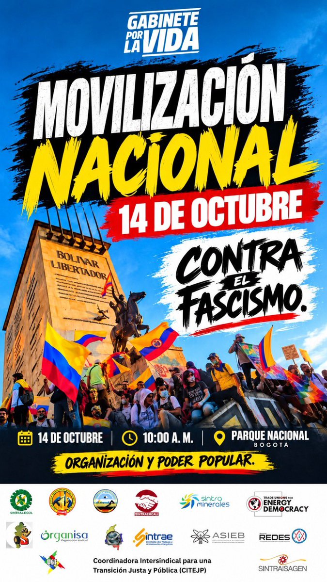 andrescamachom_'s tweet photo. Este 14 de Octubre el sector minero energético se moviliza! 

Nos vemos en las calles. https://t.co/aJqgV00roW